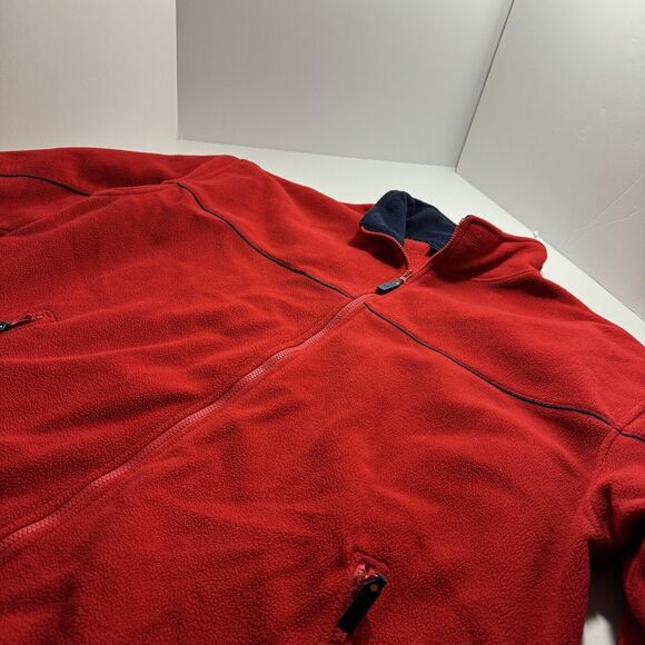 Men's Sports Jacket Long-Sleeve Red Crewneck Sweatshirt 100% Polyester Men's XL - Picture 2 of 5